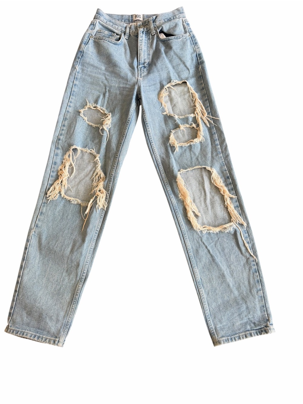 BDG Urban Outfitters High Rise Baggy Distressed Jeans Women’s 25 Light Wash 90s